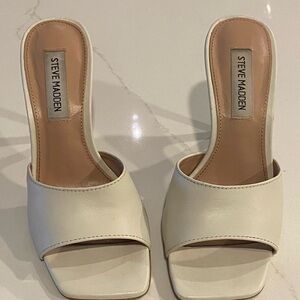Steve Madden Women's White Slide Sandals